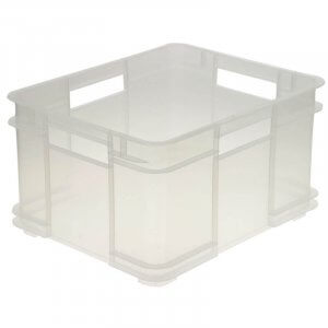 Euro-Aufbewahrungsbox 28l transparent mit Tragegriffen