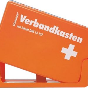SÖHNGEN Verbandskasten gefüllt DIN 13157 inkl. Wandhalterung, orange